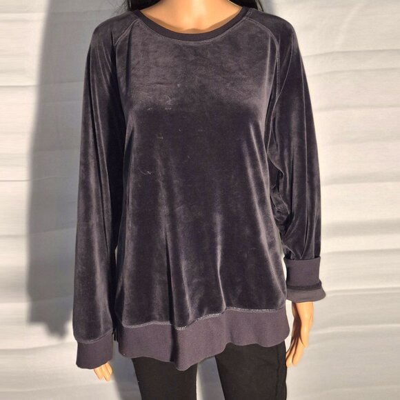 MUK LUKS velour top, super soft, Dark Gray in size 2XL - Picture 1 of 15